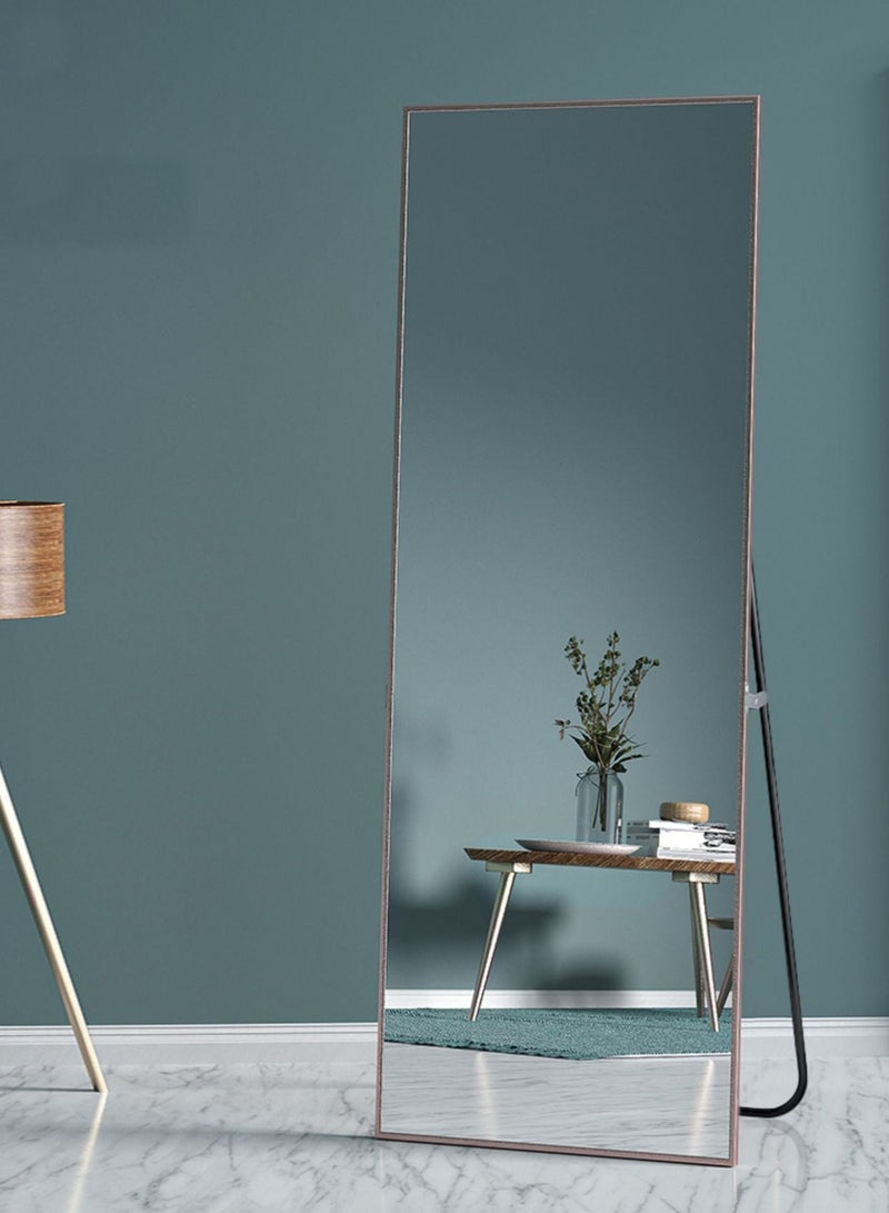 Merry Moments Modern Full Length Mirror Standing Hanging or Leaning Against Wall Large Rectangle Bedroom Mirror Floor Mirror Dressing Mirror Wall-Mounted Mirror, Aluminum Alloy Thin Gold Frame Round Corner 45x155cm - Image 2