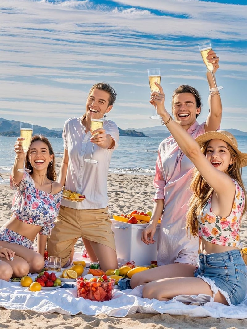 WDF 36PCS Clear Champagne Flutes Plastic - 6 OZ Clear Disposable Champagne Flutes Party Supplies for Wedding/Birthday/Parties - Image 4