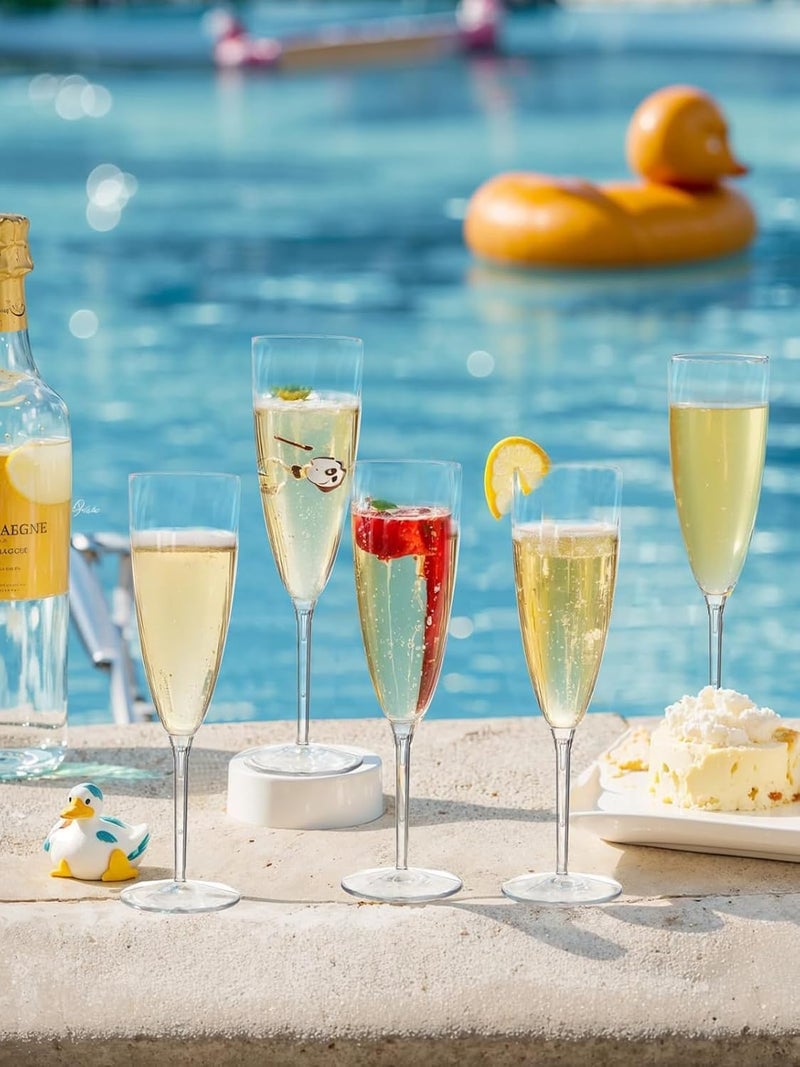 WDF 36PCS Clear Champagne Flutes Plastic - 6 OZ Clear Disposable Champagne Flutes Party Supplies for Wedding/Birthday/Parties - Image 2