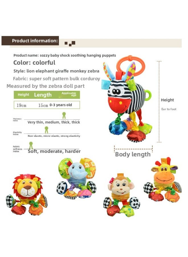 Sozzy Soothing Baby Lathe Hanging Animal Pull Shock Doll Children's Doll Puzzle Baby Plush Toys Wholesale-Color:Pull The Shock Monkey - Image 3