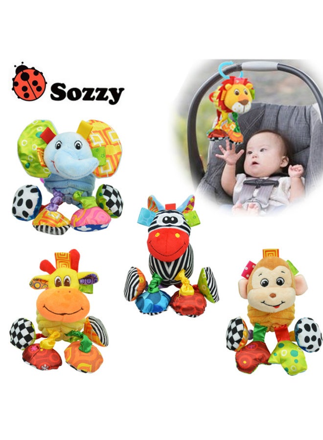 Sozzy Soothing Baby Lathe Hanging Animal Pull Shock Doll Children's Doll Puzzle Baby Plush Toys Wholesale-Color:Pull The Shock Monkey - Image 2