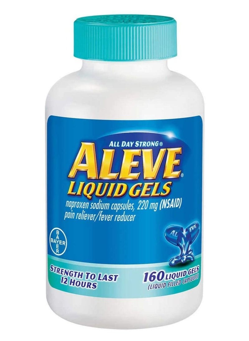 ALEVE - المواد الهلامية السائلة مع نابروكسين الصوديوم، 220 مجم (مضادات الالتهاب غير الستيروئيدية) لتخفيف الألم/مخفض الحمى، 160 قطعة - Image 1