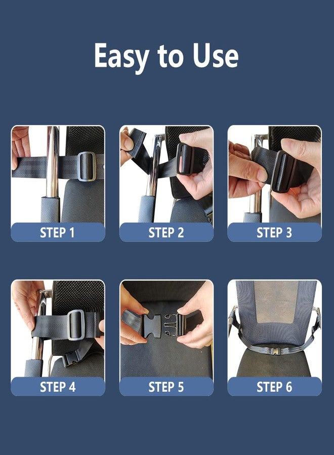 nsgglecher 2Pcs Elderly Shower Chair Seat Anti-Slip Belt, Suitable for Most Bath Chair Wheelchair, Care Supplier for Disabled Bedridden Pregnant Strap(Black) - Image 4