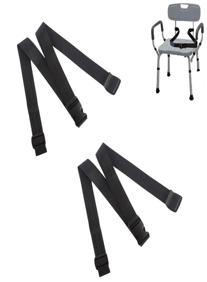 nsgglecher 2Pcs Elderly Shower Chair Seat Anti-Slip Belt, Suitable for Most Bath Chair Wheelchair, Care Supplier for Disabled Bedridden Pregnant Strap(Black) - Image 1