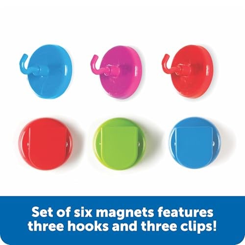 Learning Resources Super Strong Magnetic Hooks Clips Magnetic Clips for Whiteboard Strong Magnet Hooks for Classroom Magnets with Hook Fridge Clip Magnets Refrigerator Magnet Hook - Image 3