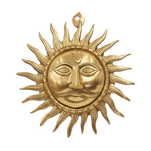 TREE MAISON CORONATING HOMES Brass Sun | Brass Surya | Weight - 1156 Gram Approx | 10 Inch Approx | Brass Sun Face Wall Hanging | Home Decor | Sun for Vastu| Sun Idol Face for Positivity - Image 1