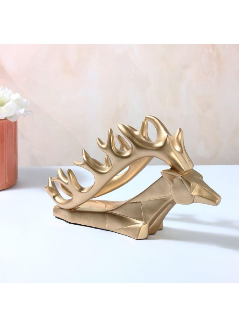 SMOKEY COCKTAIL SMOKEY COCKTAIL Deer Head Bottle Stand Perfect Wine Rack Storage Organizer for Kitchen Countertop Table Top Holder for Wine Beer PopSoda Water Gold  - Image 2
