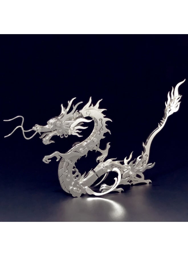 Steel Warcraft 3D Metal Jigsaw Puzzle Assembled Model Stall Adult Children Handmade DIY Gift Educational Toys-Color:[Chinese Dragon/Zodiac Dragon] Diy/Finished Product Please Note  - Image 4
