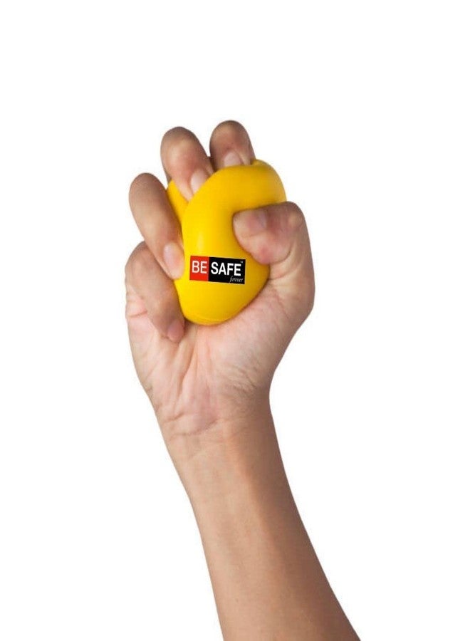 BESAFE Forever Physiotherapy Hand Exercise Soft Stress Ball for Stress Relief, Finger Wrist Hand Strengthener Arthritis Grip Squishy Toys Balls, Squeeze Ball, Yellow, Pack of 1 - Image 1