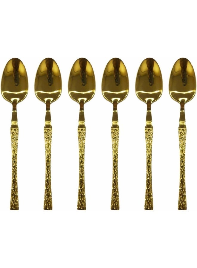ECVV 6pcs, Stainless Steel Tea Spoons | Coffee Spoons findTop Heavy-duty Spoons Cutlery Set Gold - Image 4