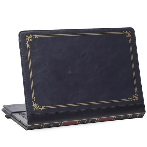 TT TYTX TYTX Compatible with MacBook Air Case 13 Inch, PU Leather MacBook Case fits for Model A2337 A2179 A1932 2018 2019 2020 2021, Laptop Cover with Pen Holder, Blue - Image 1