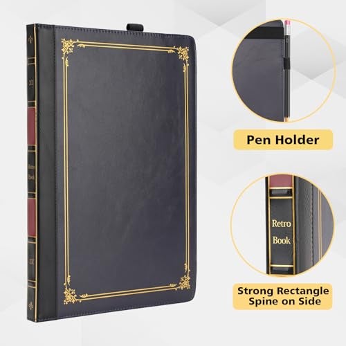 TT TYTX TYTX Compatible with MacBook Air Case 13 Inch, PU Leather MacBook Case fits for Model A2337 A2179 A1932 2018 2019 2020 2021, Laptop Cover with Pen Holder, Blue - Image 5