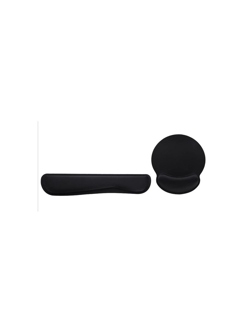 GGOOT PU Leather Keyboard Wrist Rest Pad & Mouse Wrist Cushion Support Pad for Gaming Office Home, Computer, Laptop -Black - Image 1