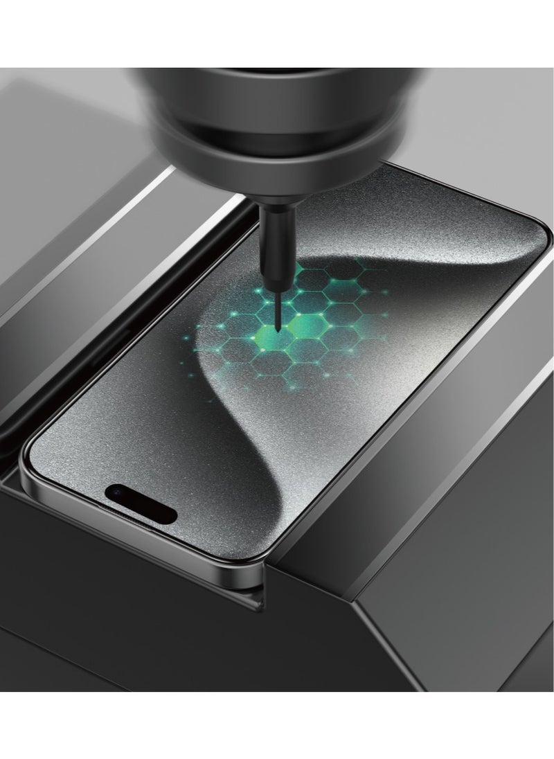 iPhone 16 Pro Screen Protector Picasso 3D Glass with Alignment Tray / 9H Hardness / Anti Fingerprint / Anti-Scratch / Crystal Clear / Bubble Free - Black Edge/Clear