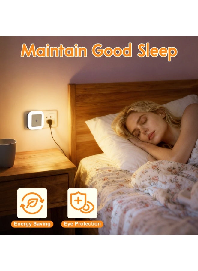 ناكسي فلاي Warm LED Night Light 2 PCS with Smart Dusk to Dawn Sensor Plug-in Wall Nightlights for Bedroom Bathroom Hallway Kitchen Stairs Suitable for Kids Adults Everyday Use - Image 2