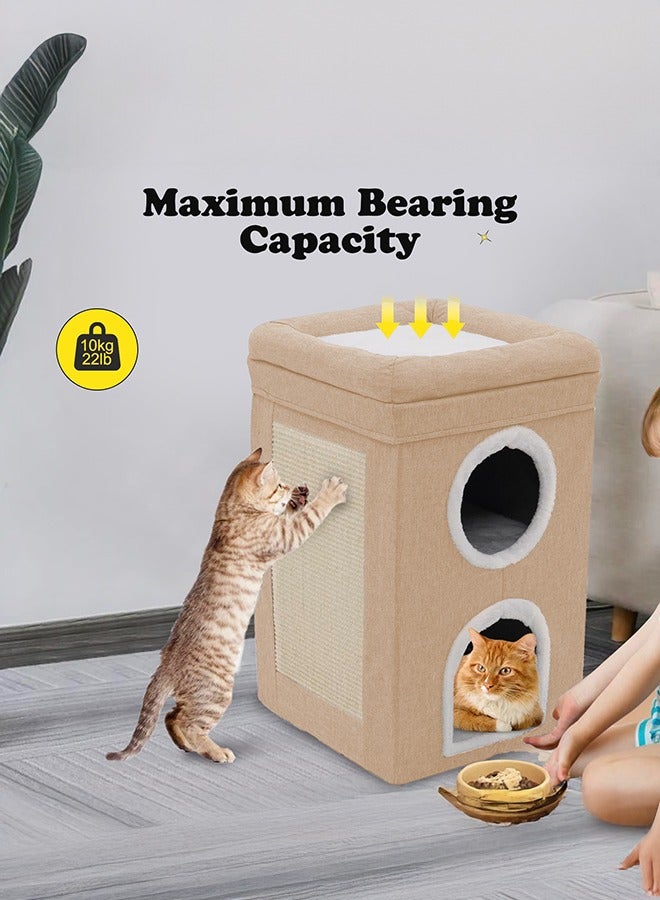 XiuWoo Cat Bed, Warm, With Claw Sharpener, Multi-functional, Foldable, Space Saving, For Winter, Dome, Cold Protection, Cat House, Indoor Use, Thermal Insulation, Cat Beds, Warm, Pet House, For Dogs - Image 5