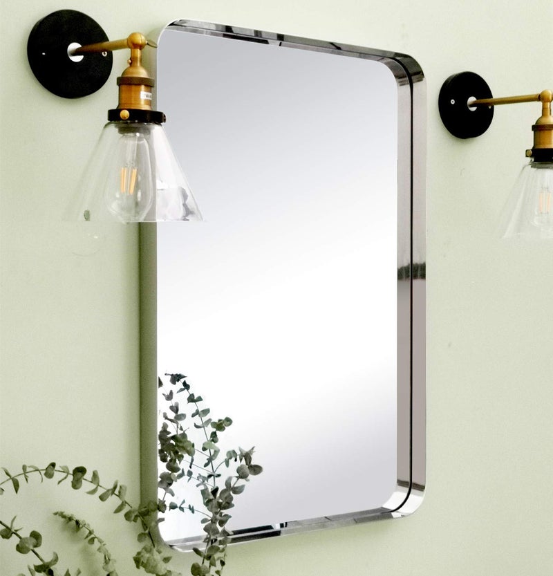 مرآة حمام بإطار معدني كروم مقاس 20x30 بوصة من TEHOME للتركيب على الحائط