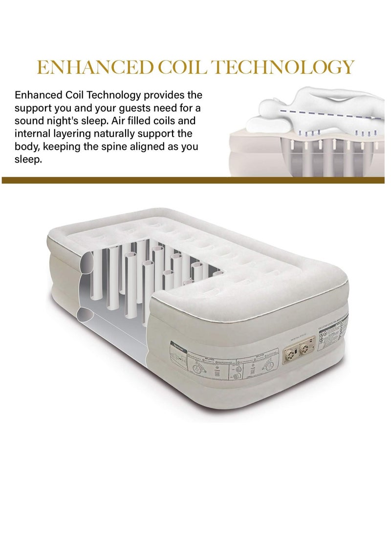 Generic - Twin Air Mattress with Built-in Pump - Double High Elevated Raised Airbed for Guests with Comfortable Top Inflatable Bed - Image 1