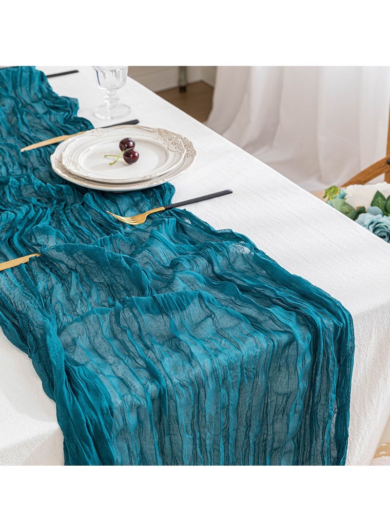 PYC Wedding Bridal Baby Shower Birthday Party Table Decorations Boho Gauze Cheese Cloth Long Cheesecloth Table Runner 90*300cm  - Image 2
