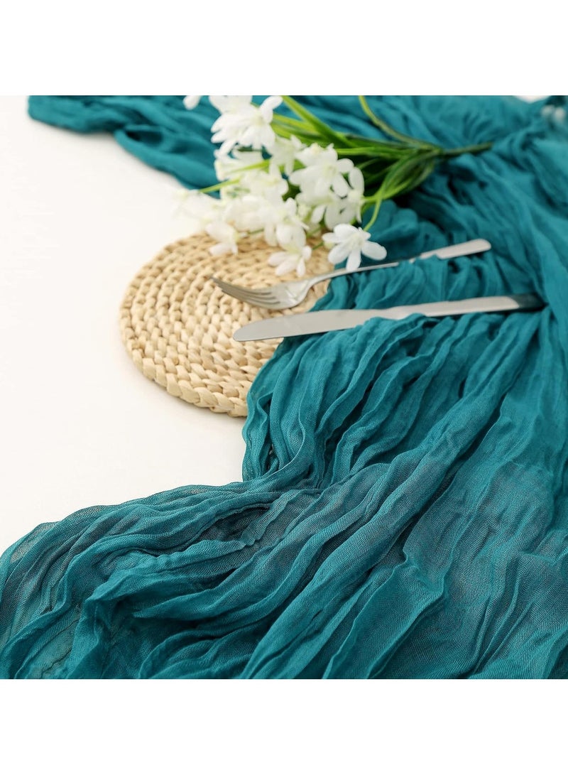 PYC Wedding Bridal Baby Shower Birthday Party Table Decorations Boho Gauze Cheese Cloth Long Cheesecloth Table Runner 90*300cm  - Image 4