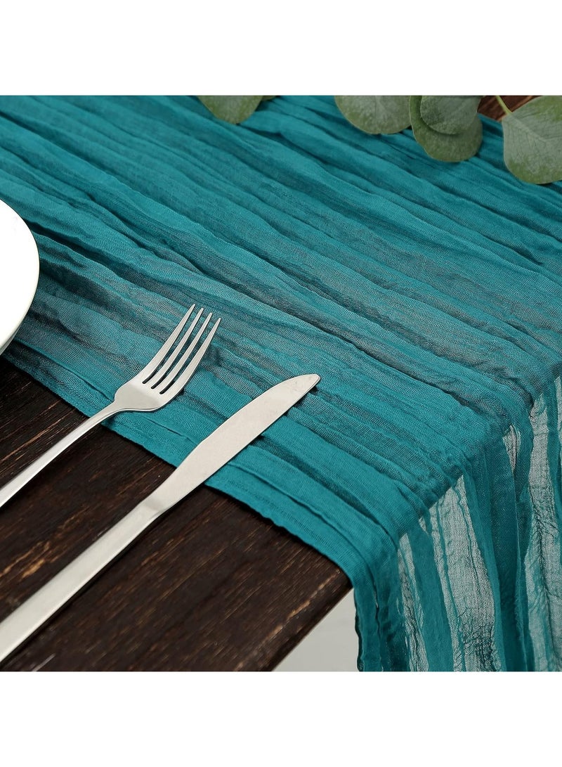 PYC Wedding Bridal Baby Shower Birthday Party Table Decorations Boho Gauze Cheese Cloth Long Cheesecloth Table Runner 90*300cm  - Image 5