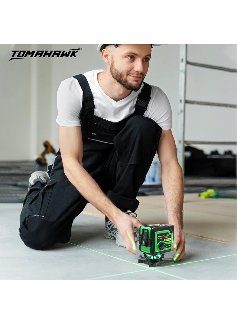 TOMAHAWK TLL2CL4H1V 2 Line Green SelfLeveling Laser Level 25 meter 82 Feet Cross Line Leveller with Horizontal and Vertical Magnetic Bracket for Home Building Construction DIY