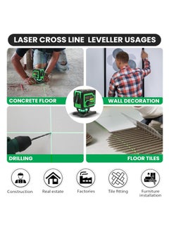 Tomahawk TOMAHAWK TLL2CL4H1V 2 Line Green SelfLeveling Laser Level 25 meter 82 Feet Cross Line Leveller with Horizontal and Vertical Magnetic Bracket for Home Building Construction DIY  - Image 5