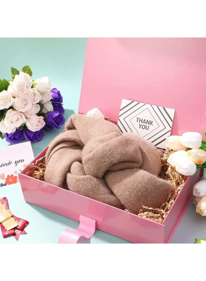 Luxury Magnetic Gift Box, Pink Medium Gift Box with Ribbon, Folding Gift Box for Presents With Magnetic Lid, Suitable for Festival, Birthday, Anniversary, 26x19x8 cm - Image 5