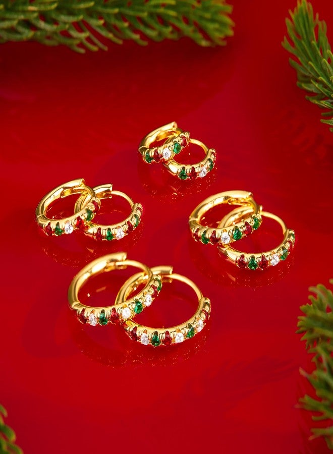 Poxtex طقم أقراط حلقية صغيرة ذهبية اللون للنساء والرجال، مطلية بذهب عيار 14 قيراطًا، مضادة للحساسية، أقراط غضروفية متعددة، خفيفة الوزن، صغيرة ورقيقة، لطيفة وعصرية، هدية مثالية للنساء، مقاس واحد يناسب الجميع - Image 4