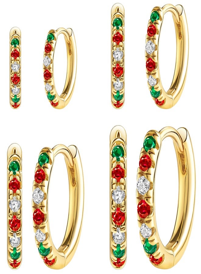 Poxtex طقم أقراط حلقية صغيرة ذهبية اللون للنساء والرجال، مطلية بذهب عيار 14 قيراطًا، مضادة للحساسية، أقراط غضروفية متعددة، خفيفة الوزن، صغيرة ورقيقة، لطيفة وعصرية، هدية مثالية للنساء، مقاس واحد يناسب الجميع - Image 1