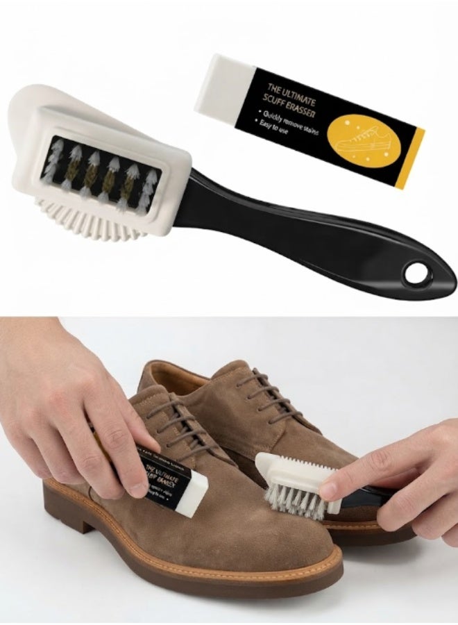 Osowake 4-Sided Suede Nubuck Cleaning Brush Kit for Shoes and Leather Boots - Image 1
