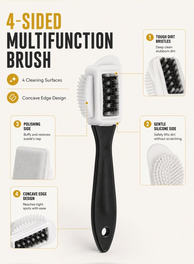 Osowake 4-Sided Suede Nubuck Cleaning Brush Kit for Shoes and Leather Boots - Image 3