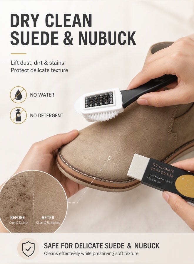 Osowake 4-Sided Suede Nubuck Cleaning Brush Kit for Shoes and Leather Boots - Image 4