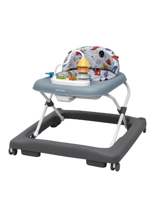 نيوبريز Neobreez TREDO Baby Walker, Music & Lights, Anti-Fall Protection, 6 Months+, Grey