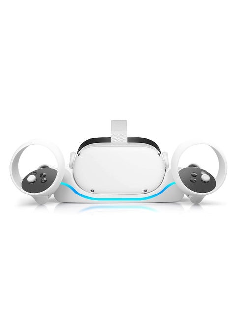 High-Speed Charging Dock for Oculus Quest 2 - USB Charging Station with Breathing Light and Controller Storage Stand for VR Headset.