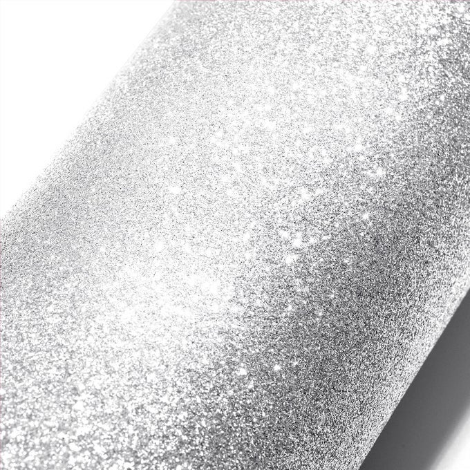 SILVER GLITTER WALLPAPER PEEL AND STICK GLITTER FABRIC WALLPAPER ROLL SELF ADHESIVE SPARKLE CONTACT PAPER FOR CABINETS DRESSERS DIY CRAFTS GIFT WRAPPING PAPER PARTY DECORATIONS 158X787