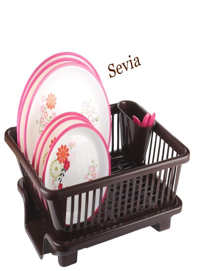 Sevia 3 in 1 Large Sink Set Dish Rack Drainer Drying Rack Washing Basket with Tray for Kitchen, Dish Rack Organizers, Utensils Tools Cutlery (Blue) - Image 5