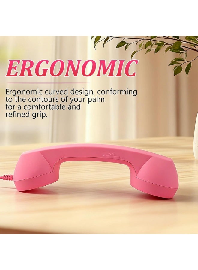 Retro Phone Handset, Retro Style Type-C Phone Handset,Vintage Wired Plug in Handheld Cell Phone Receiver with Microphone, Suitable for Cell Mobile Video Conferences,Calls,Meetings - Image 5
