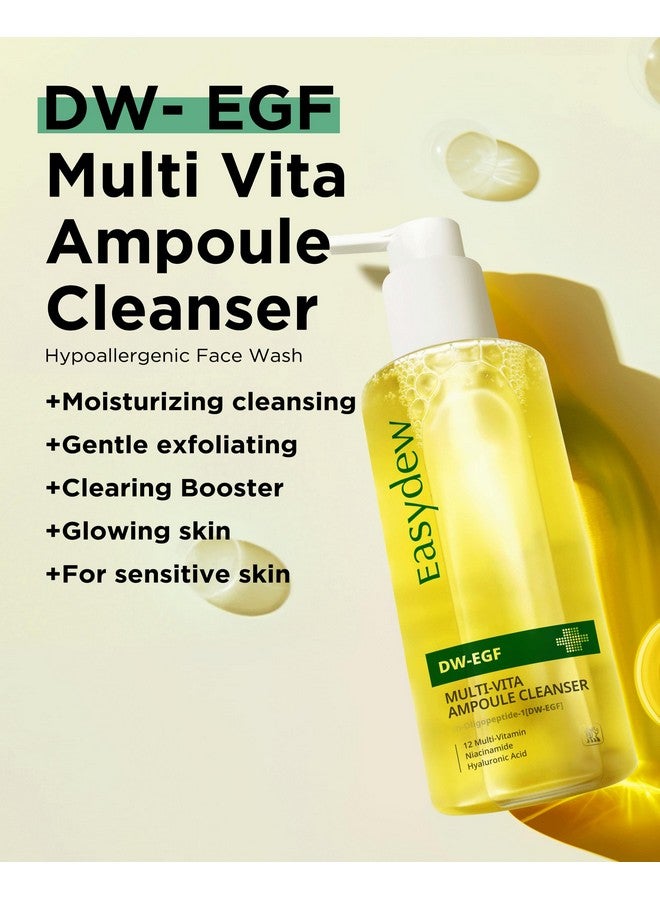 EASYDEW DW-EGF Multi Vita Ampoule Cleanser - Hypoallergenic Face Wash for Sensitive Skin with High-Concentration EGF Peptide, Multi-Vitamins and Hyaluronic Acid - Ampoule to Bubble Foam, 6.76 fl.oz. - Image 2
