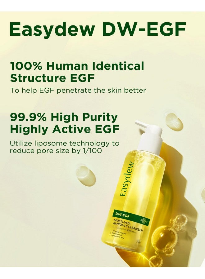 EASYDEW DW-EGF Multi Vita Ampoule Cleanser - Hypoallergenic Face Wash for Sensitive Skin with High-Concentration EGF Peptide, Multi-Vitamins and Hyaluronic Acid - Ampoule to Bubble Foam, 6.76 fl.oz. - Image 5