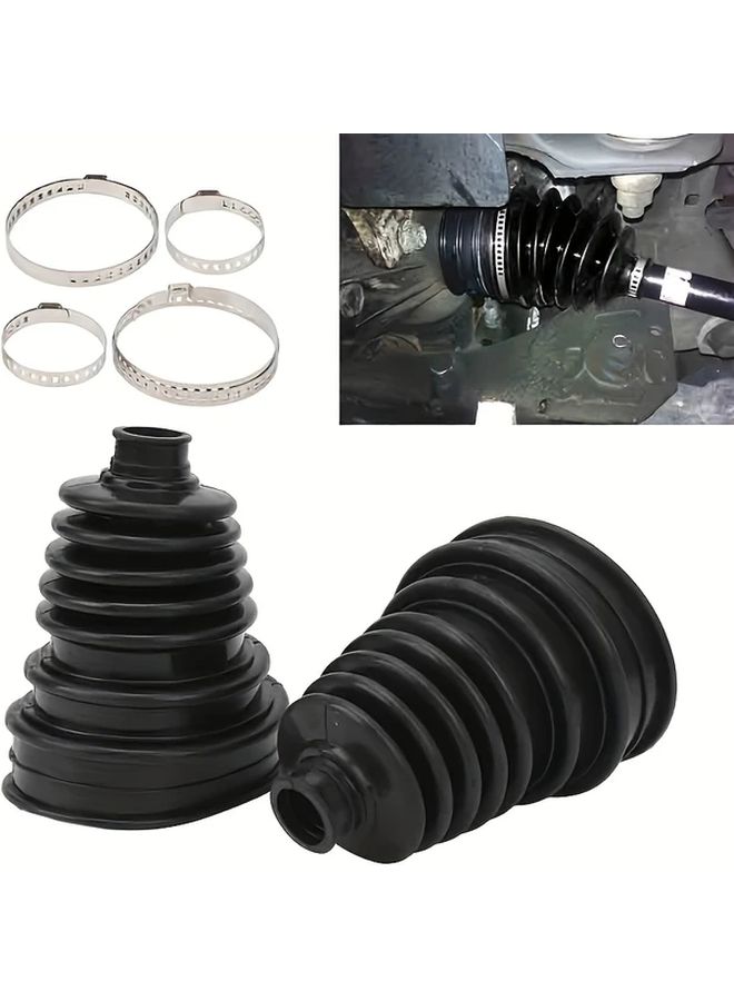 6 Piece Universal CV Joint Boot Kit With Stainless Steel Clips Front Fit - Image 1