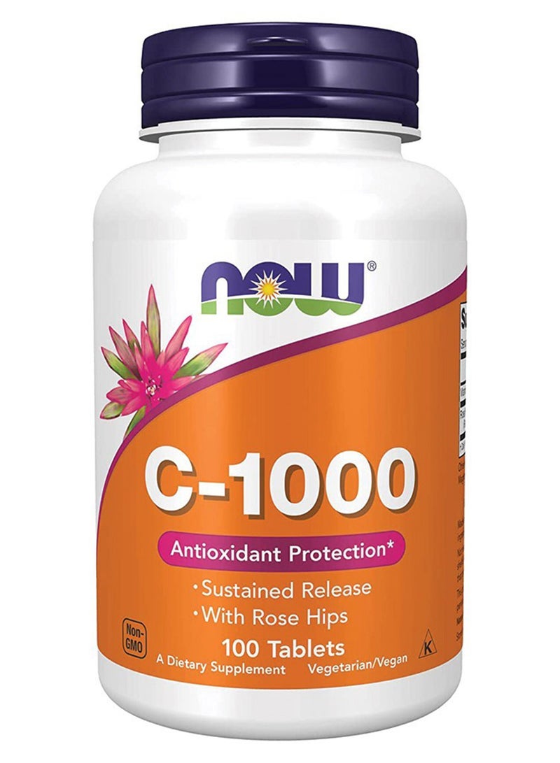 now Vitamin C-1000 mg With Rose Hips Sustained Release Tablets For Antioxidant Support 100's - Image 1