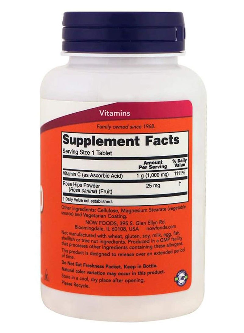 now Vitamin C-1000 mg With Rose Hips Sustained Release Tablets For Antioxidant Support 100's - Image 2