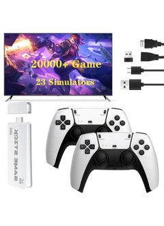 M15 Wireless Video Games for Tv Gaming, Retro Gaming Console with Game Stick 4K HD Game Stick, Plug & Play TV Video Game Set for 2 Player 2000+ Games 2.4G Wireless