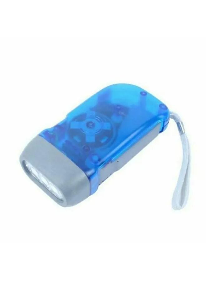 Blue LED Hand Crank Dynamo Flashlight Portable Outdoor Camping Light Battery Powered - Image 1