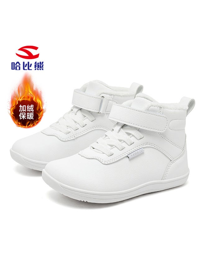 Habixiong Two Cotton Winter Children's Leather Boots Fleece-lined Cotton Shoes Short Boots Boys And Girls Cold-proof Walking Shoes Outlet
