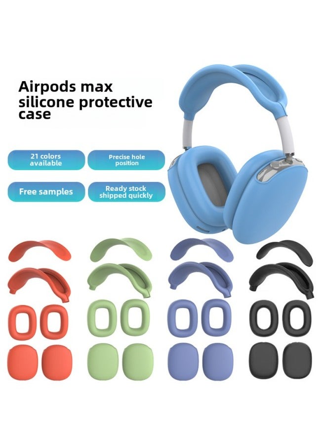 Generic - Suitable For Silicone Transparent Shell Apple AirPods Max Headset Shell Anti-collision Three-piece Set-Color:Gray Three-piece Set-Model:Airpodsmax Protective Sleeve - Image 1
