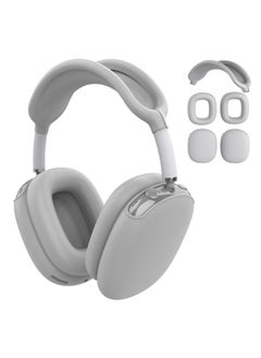 Suitable For Silicone Transparent Shell Apple AirPods Max Headset Shell Anti-collision Three-piece Set-Color:Gray Three-piece Set-Model:Airpodsmax Protective Sleeve