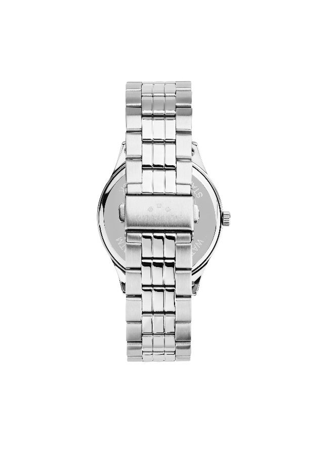 Chronostar Men's Blue Round Analog Dial with Silver Stainless Steel Band Watch - 43mm - R3753319003 - Image 4