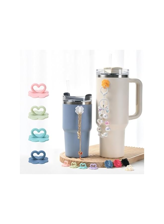 S-TOP 10pcs Heart Cell Phone Ring Holder, Flower Cute Phone Charm Hooks Adhesive Smartphone Finger Ring Grip Sticky for Cellphone Case Pad Tablet DIY Accessories - Image 3